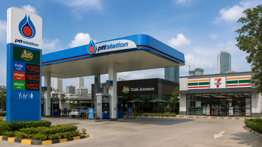 PTT、Cafe Amazon与7-Eleven柬埔寨零售网络