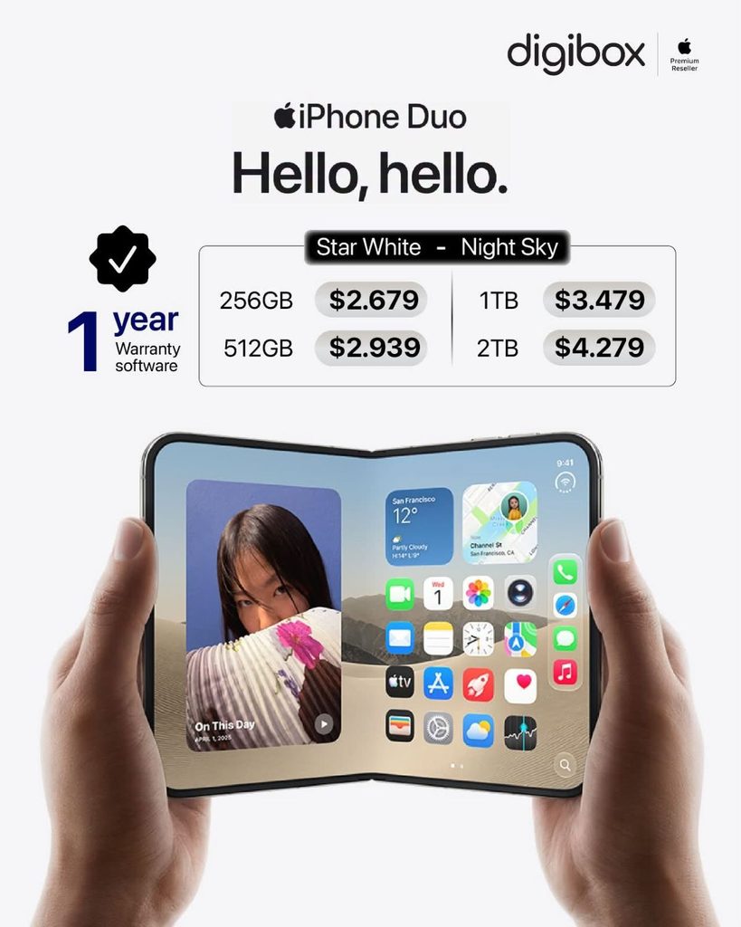 苹果iPhone Duo折叠屏手机价格及产品展示