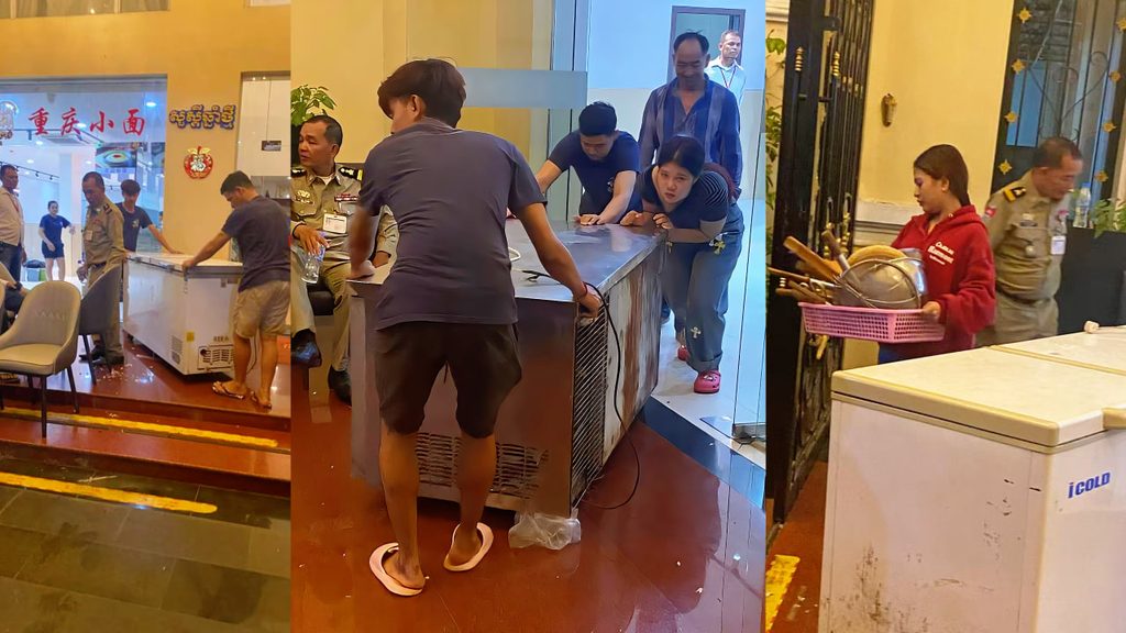 柬埔寨餐厅搬运冷柜设备